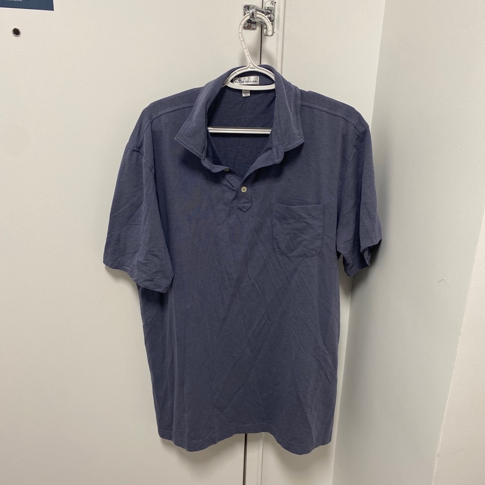 Peter Millar mens large polo blue new